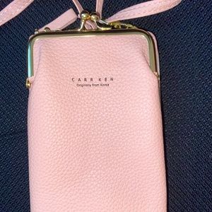 CarrKen Crossbody Wallet With Phone Pouch - Pink